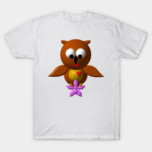 Cute Owl with an Orchid T-Shirt